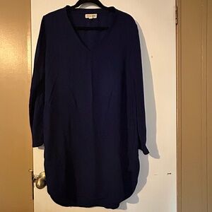 Cloth & Stone Deep Blue Long Sleeve Dress-top